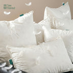 1pc Almofada de penas de ganso de luxo - Ultra-mole, de duas camadas, almofada quadrada decorativa branca com enchimento de alta qualidade para sofá, sofá e cama, estilo contemporâneo, lavável à máquina, almofada de sofá | Luxo decorativo | Almofada de penas fofa, almofada decorativa