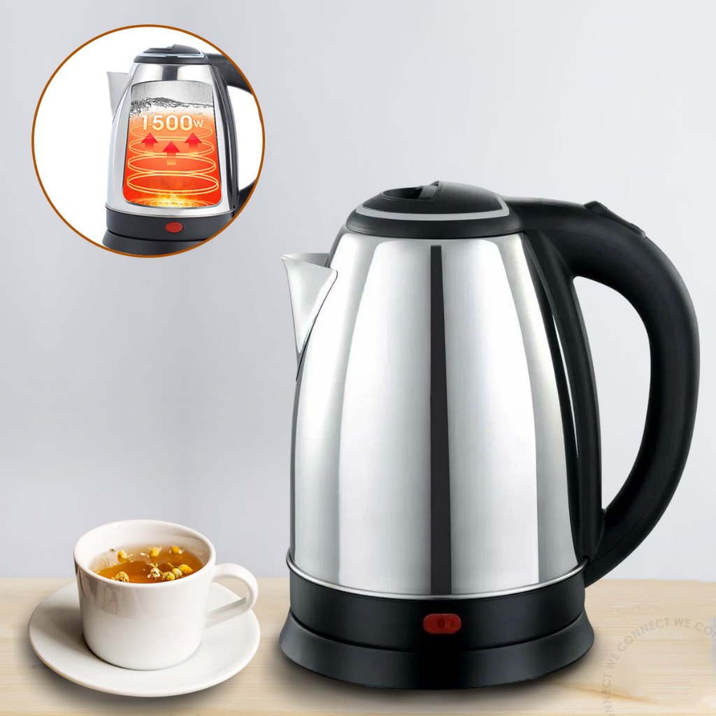 Stainless Steel Electric Kettle, 1.8L, 110V, Thermal, for Coffee, Tea, Hot Water, Auto Shut-Off, Fast Boiling