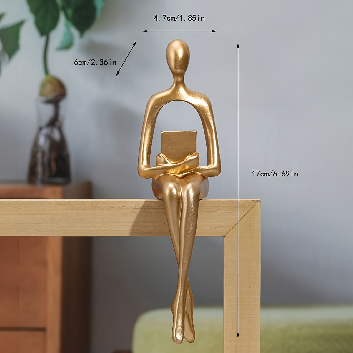 Uma Peça, Escultura Abstrata Artesanal em Resina Representando uma Postura Sentada, Figura Decorativa em Estilo Nórdico para Bordas de Mesa, Ideal para Decoração de Casa, Enfeites de Escritório e Ornamentação Atenta