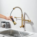 Torneira Gourmet de Parede em Aço Inox com Bica Dupla