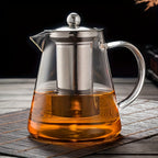 Single Glass Teapot Available in Sizes of 11.8Oz, 18.6Oz, 25.3Oz, And 32.1Oz, Designed for Tea And Water Separation. This Thickened, High-Temperature Resistant Tea Set Is Perfect for Home Brewing And Makes an Excellent Gift for Christmas, New Year
