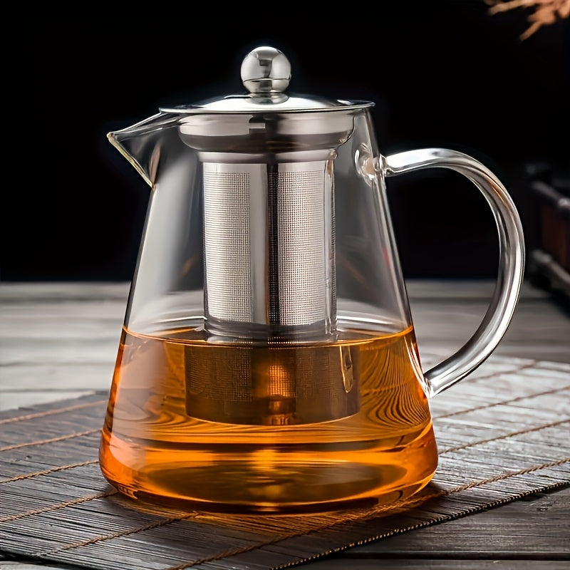 Single Glass Teapot Available in Sizes of 11.8Oz, 18.6Oz, 25.3Oz, And 32.1Oz, Designed for Tea And Water Separation. This Thickened, High-Temperature Resistant Tea Set Is Perfect for Home Brewing And Makes an Excellent Gift for Christmas, New Year