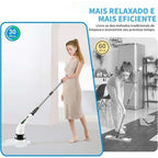 Electric Cleaner with Interchangeable Brush Heads (Soft/Hard), Extendable Length, Easily Cleans Hard-to-Reach Areas, USB-Powered — A Lightweight Electric Mop, Perfect Gift for Household Cleaning