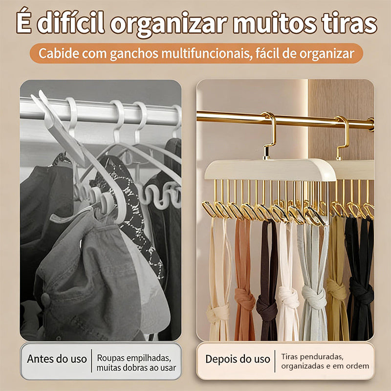 WOODEN KODI Cabinet with 8 Hooks: Multifunctional Vintage Organizer for Lingerie, Hangers, And Intimate Clothing