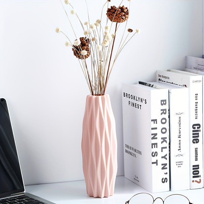 Conjunto de várias peças de vasos de plástico nórdicos, imitando vasos de cerâmica, adequados para decoração de sala de estar e mesa de jantar em casa, decoração de Dia de São Patrício e Páscoa, decoração de sala de beleza, decoração de casa de primavera