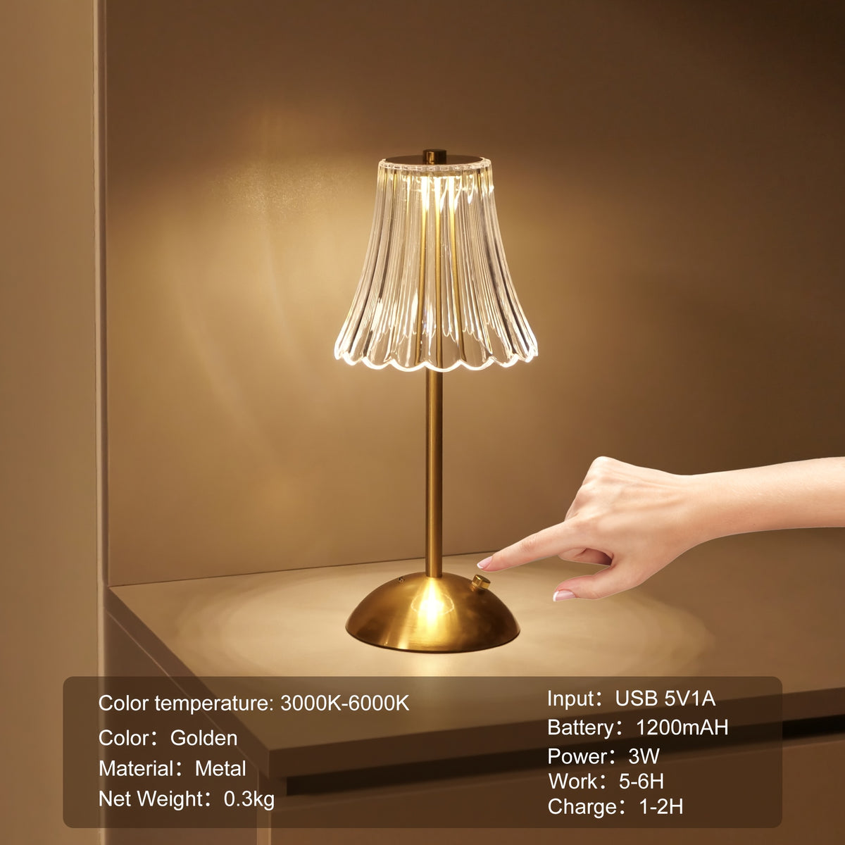 Uma Nova Candeeiro de Mesa USB Recarregável com Sensor Tátil da China, Projetado para Quartos, Apresentando Iluminação Ambiente. Esta Luz Noturna LED Criativa Vem num Conjunto de Dois, Perfeito para Uso Interior