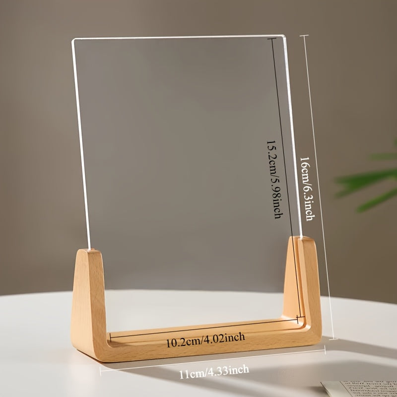 1pc Moldura Retangular Vertical de Madeira em Forma de U Clássica - Suporte para Fotos DIY para Casamentos, Formaturas, Decoração de Escritório e Casa, Organizador de Mesa Durável com Design Atemporal