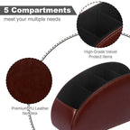 Porta-Controle Remoto em Couro Sintético com 5 Divisórias