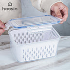 Local Delivery BR | Shipping-Set of 3 Sizes-Drainage Basket for Refrigerator (Small+Medium+Large) with Adjustable Valve - Stackable, Portable for Snacks, Food Organizer, Christmas Party.