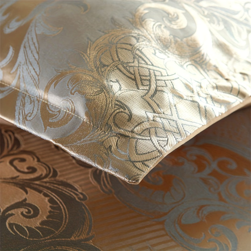 3 peças, conjunto de capa de edredom de cetim jacquard estilo europeu, conjunto de três peças, uma capa de edredom e um par de fronhas, sem núcleo interno.