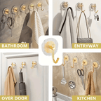 1pc Golden Metal Wall Hooks for Towels and Clothes - Multi-Purpose Bathroom Storage, Bedroom Wardrobe Organizer, Dorm Adhesive Hanging Rack, Christmas/Halloween Gift Decor, No Electricity Needed