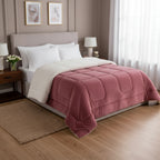 Sherpa Comforter and Duvet Set, Queen Size, Thick, Assorted Colors