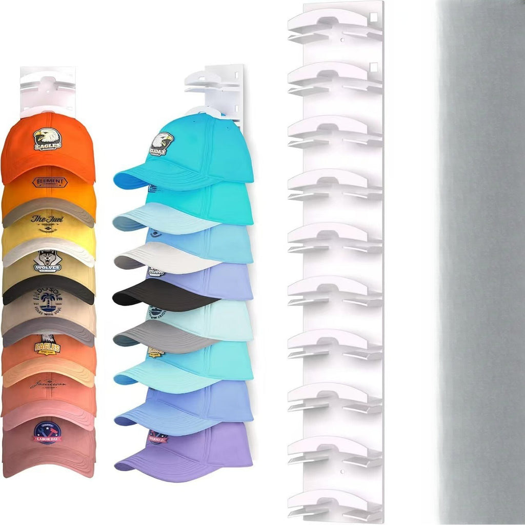 Organizador de Chapéus de Beisebol Montado na Parede com Múltiplas Camadas, Dez Compartimentos, Design Economizador de Espaço, Mantém Seu Quarto Organizado e Arrumado
