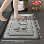 Tapete de Banho de Espuma de Memória de Luxo | Ultra Macio, Espesso 25D, Antiderrapante, Lavável na Máquina, Tapete de Casa de Banho de Poliéster de Secagem Rápida para Sala de Estar, Cozinha, Lavandaria, Quarto