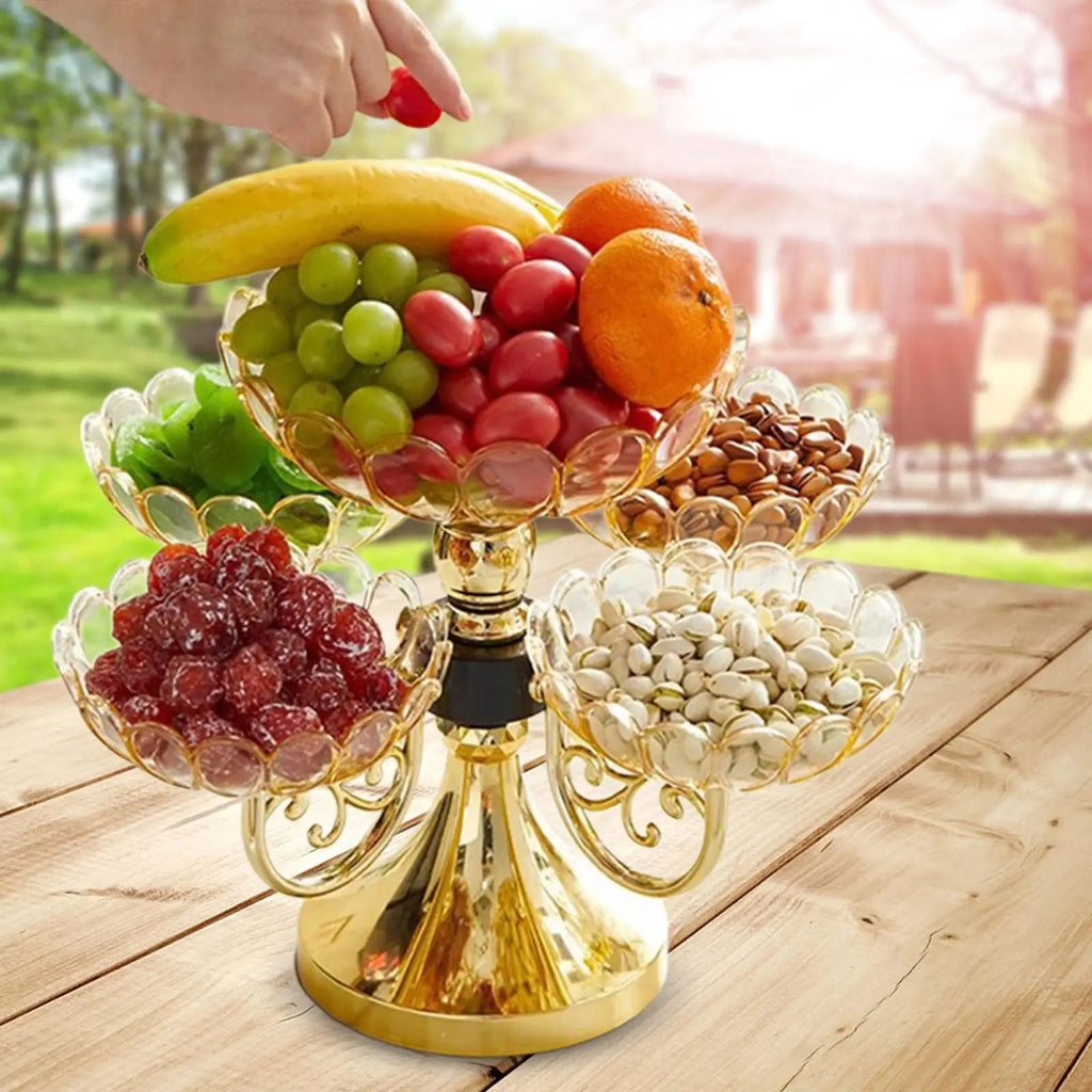 Fruteira Giratória Luxo com 5 Camadas