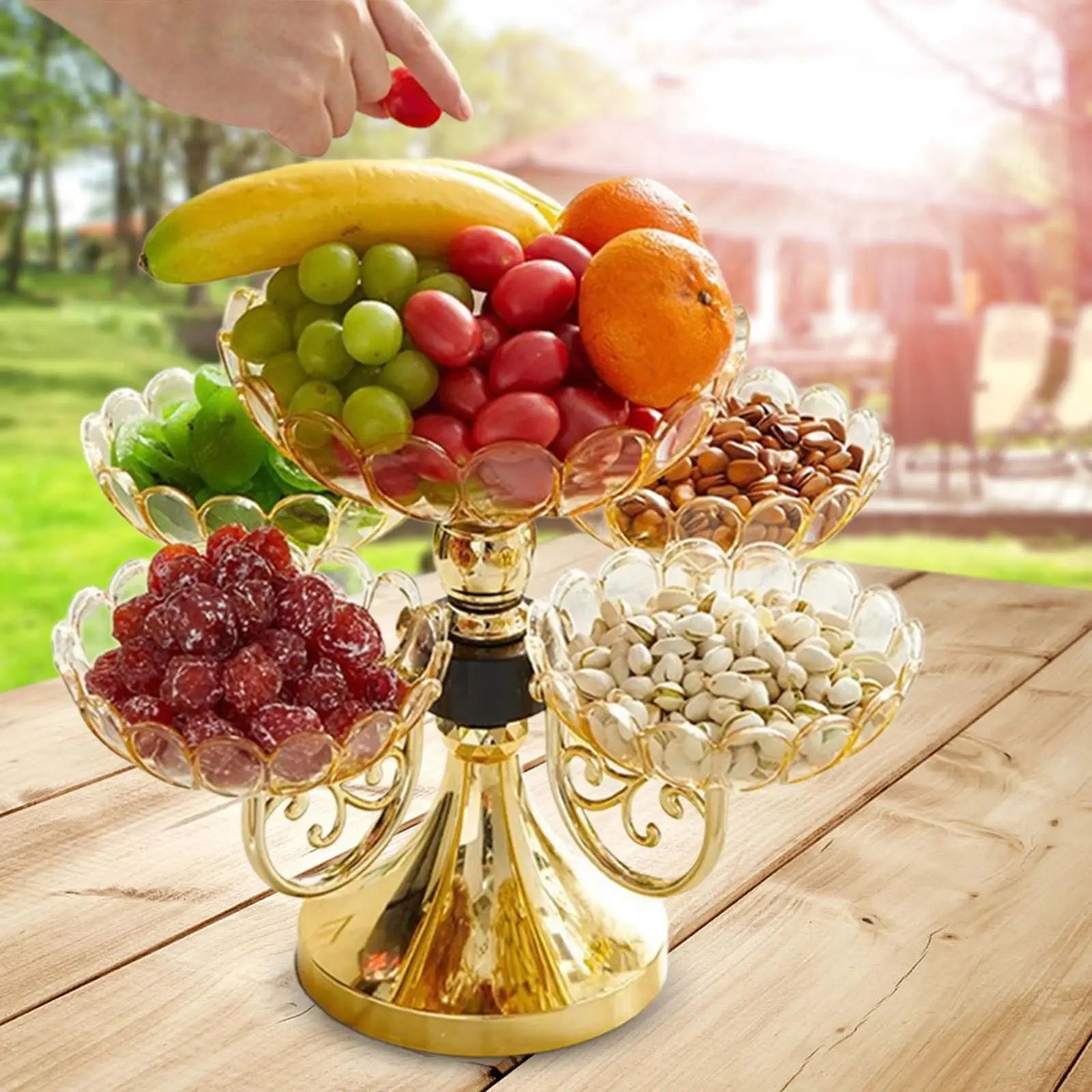Fruteira Giratória Luxo com 5 Camadas