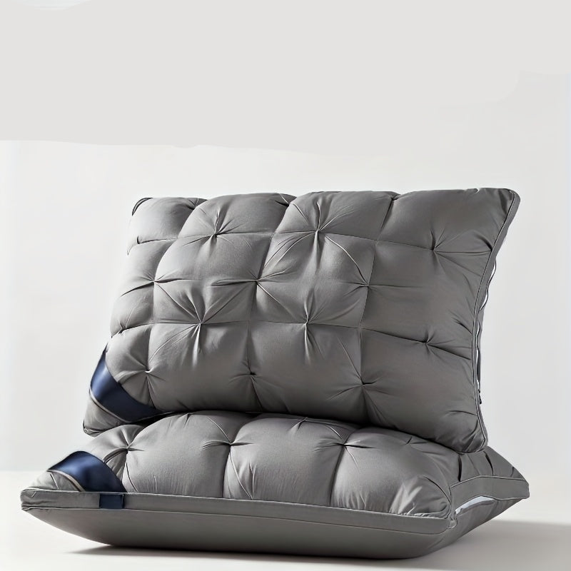 2 unidades/1 unidade Almofadas de Luxo com Qualidade de Hotel 5 Estrelas - 800g Suporte de Pescoço para Sono Profundo, Núcleo Anti-Descaimento para Todas as Estações, Tecido de Poliéster Hipoalergénico para Quartos de Casa e Autocaravanas, Hotéis, Adequadas para Todas as Estações, Roupa de Cama, Conforto de Viagem, Design Elegante