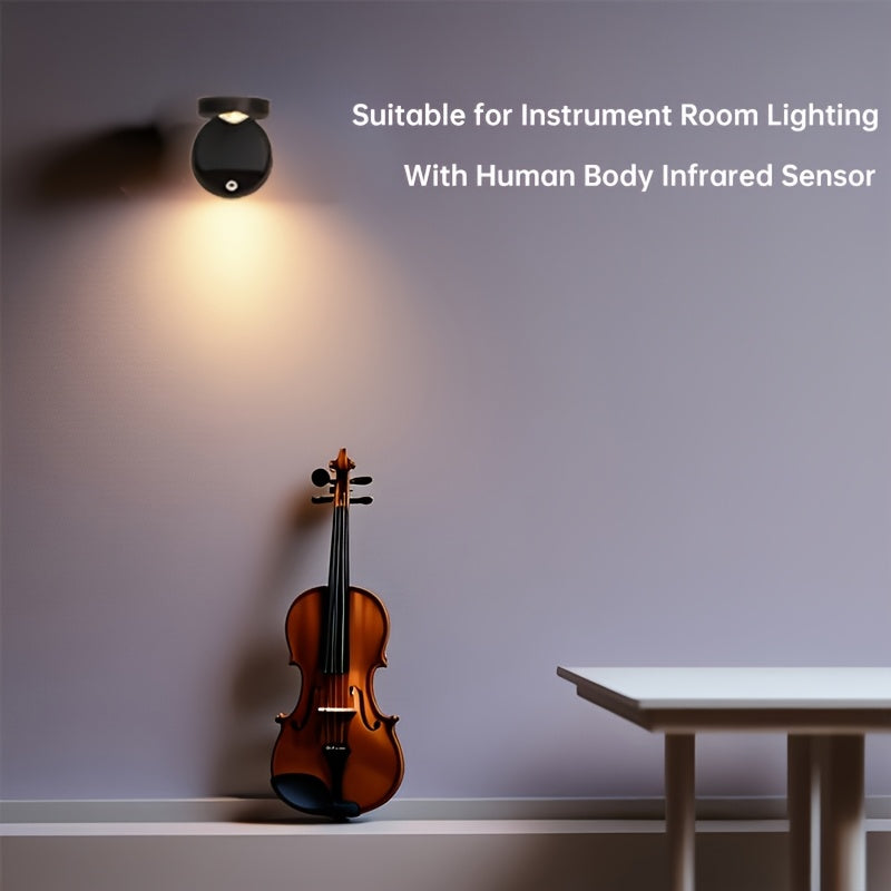 Luz de Parede LED com Sensor de Movimento, Recarregável por USB, Inclui Controlo Remoto, Brilho Ajustável, Três Temperaturas de Cor e Função de Temporizador. Adequada para Galerias, Escadas, Corredores, Salas de Estar e Vitrines.