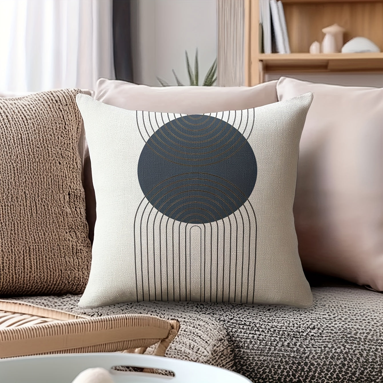 4 unidades, Feito de, Apresentando um Design Geométrico Minimalista, Perfeito para Criar um Ambiente Romântico na Sua Casa. Possui Impressão de um Lado e Mede 44,96 cm por 44,96 cm, Ideal para Decorar Sofás, Salas de Estar e Quartos