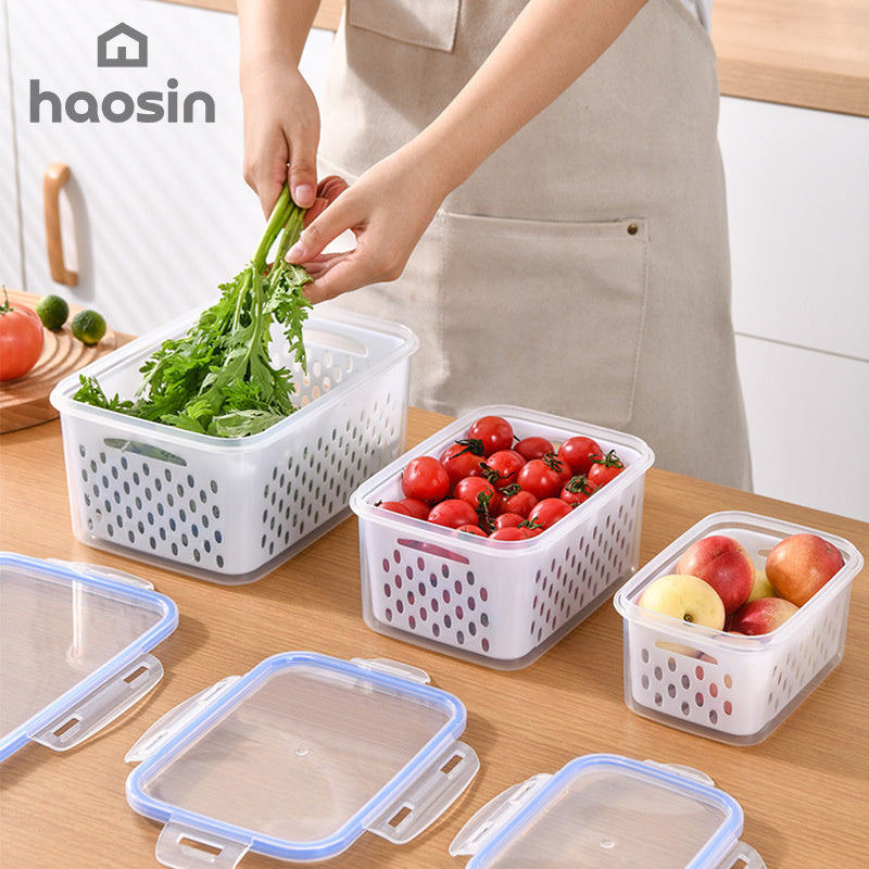 Local Delivery BR | Shipping-Set of 3 Sizes-Drainage Basket for Refrigerator (Small+Medium+Large) with Adjustable Valve - Stackable, Portable for Snacks, Food Organizer, Christmas Party.