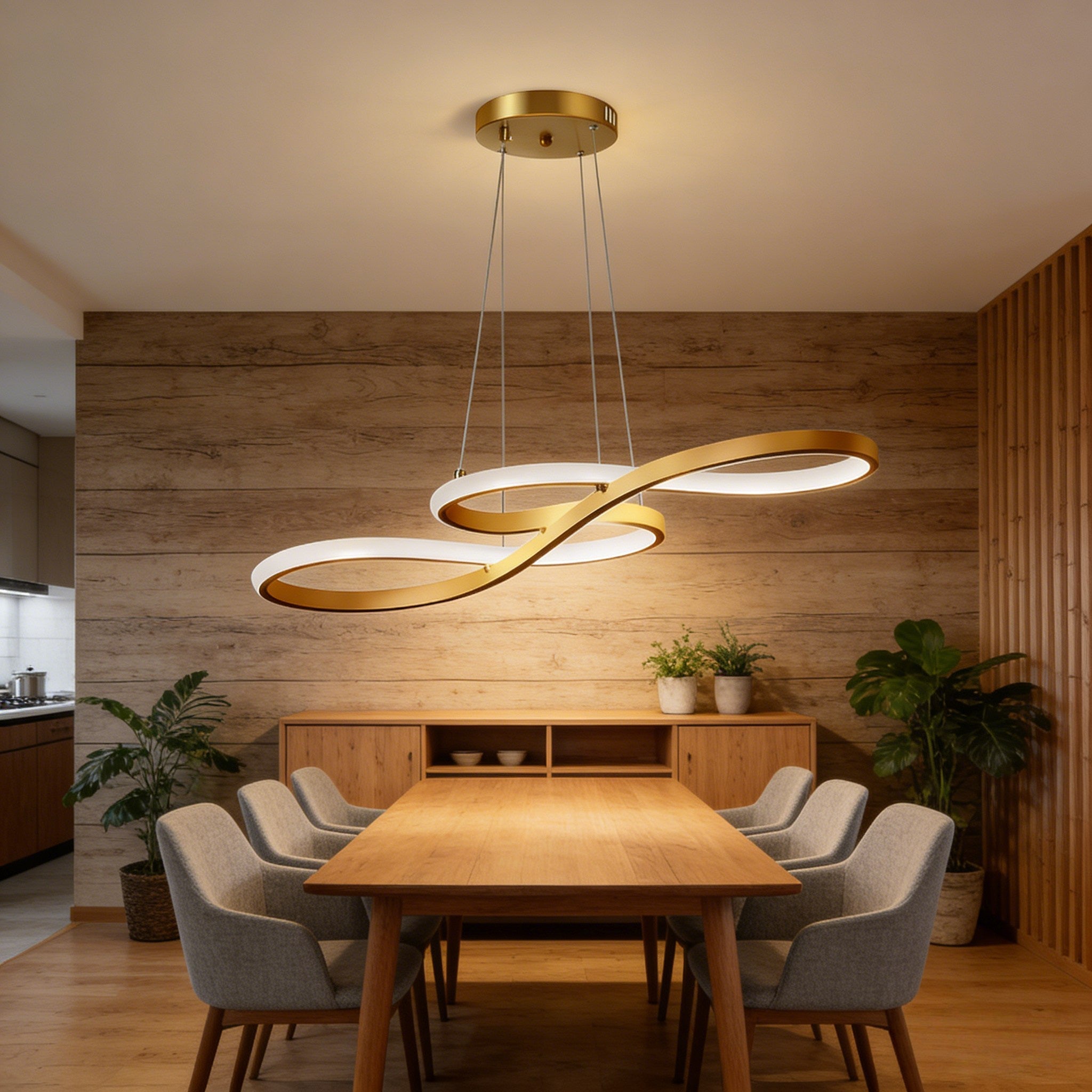 Lustre Pendente Led 3 Cores Decoração Minimalista Para Sala De Estar Quarto Cozinha Luz De Teto