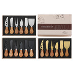 Premium Acacia Cheese Tool Set - with Western Style Acacia Handle, 410 Stainless Steel Cheese Knife, Fork, Butter Scraper, Mini Cheese Slicer Set, Baking Tools, Kitchen Supplies, Restaurant Supplies
