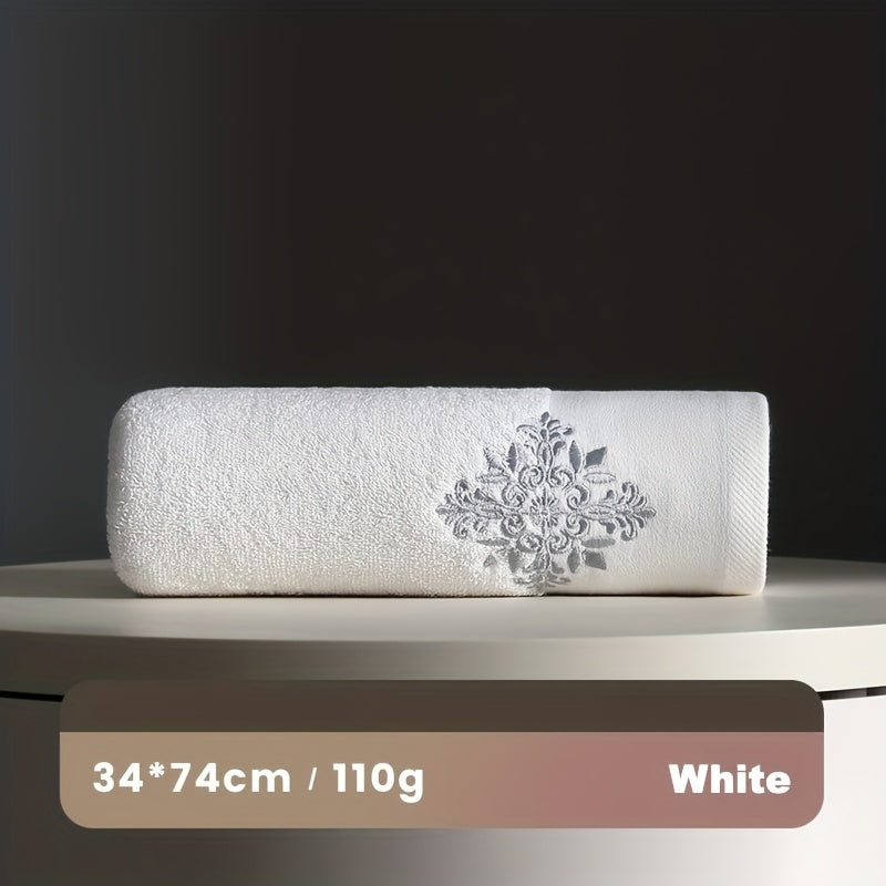 Toalha de Rosto e Corpo em Algodão Puro e Espesso com Bordado - Exclusivo para Hotéis, Luxo Classe A, Macia, Absorvente, Sem Desfiamento, Uso Doméstico, Salão de Beleza, SPA, Presente de Alta Qualidade
