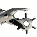 Heavy-Duty Rotary Leather Hole Punch with Ergonomic Handle And Multi-Size Punch Kit - Manual Lever Mechanism for Precise Round/Square/Rectangular/Star/Heart/Clover Holes - Suitable for Belts, Watch Bands, Leather Crafts