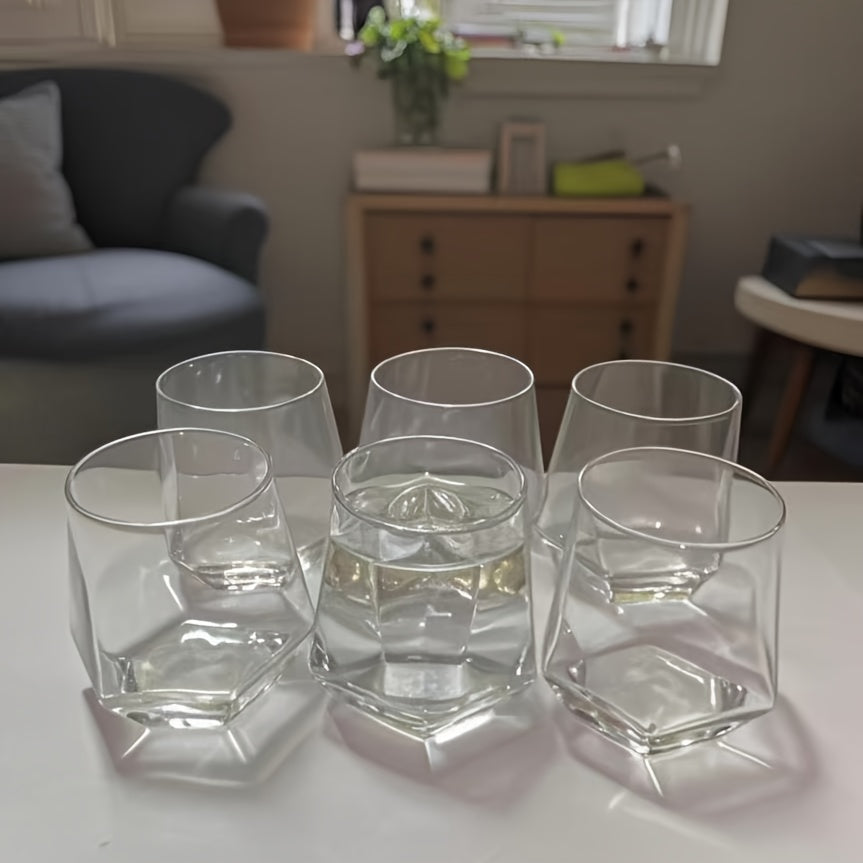 6 Peças de Copos de Vidro - Transparentes e Resistentes para Cerveja, Suco, Chá, Leite e Água - Ideais para Casa, Festas e Mesa de Jantar - Vidraria