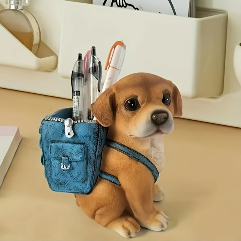 Porta-Canetas Cachorrinho com Mochila Decorativo