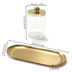 Conjunto de Porta-Cotonetes Acrílico com Bandeja