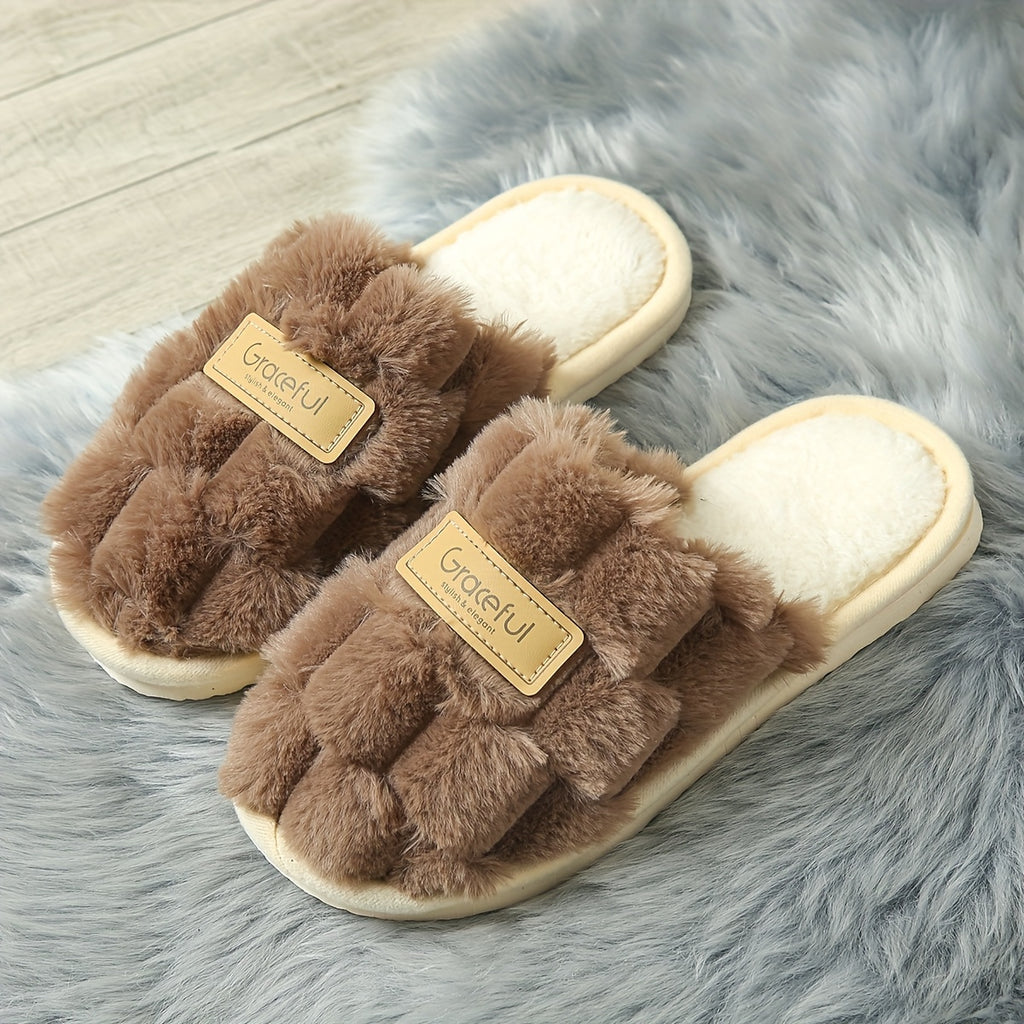 Chinelos de Interior Elegantes e Aconchegantes para Mulher, Calçado de Casa Moderno e Fácil de Usar com Aconchego e Quentura, Sapatos de Mulher
