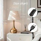 Lâmpada de Mesa Dourada Industrial Moderna | Iluminação Decorativa Minimalista com Alimentação por USB e Acabamento em Metal Polido para Quarto, Escritório, Sala de Estar & Decoração de Casa