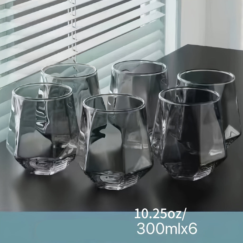 6 Peças de Copos de Vidro - Transparentes e Resistentes para Cerveja, Suco, Chá, Leite e Água - Ideais para Casa, Festas e Mesa de Jantar - Vidraria