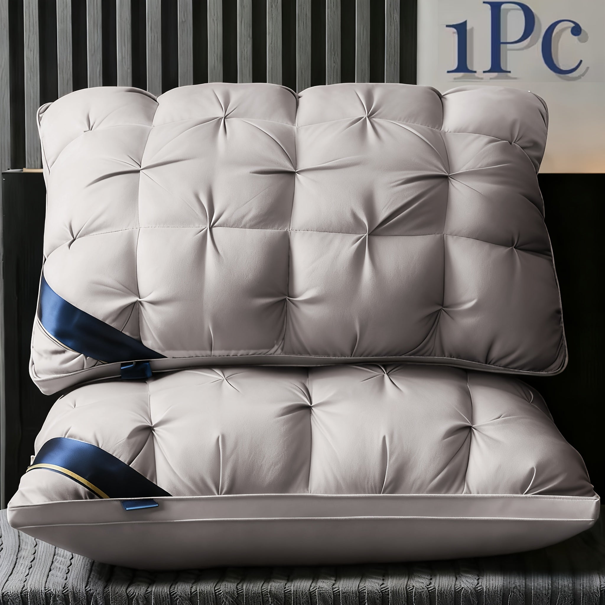 2 unidades/1 unidade Almofadas de Luxo com Qualidade de Hotel 5 Estrelas - 800g Suporte de Pescoço para Sono Profundo, Núcleo Anti-Descaimento para Todas as Estações, Tecido de Poliéster Hipoalergénico para Quartos de Casa e Autocaravanas, Hotéis, Adequadas para Todas as Estações, Roupa de Cama, Conforto de Viagem, Design Elegante