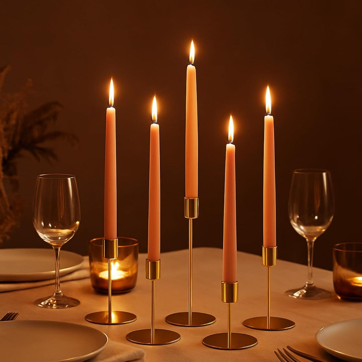 3 Peças Suportes para Velas Cônicas Castiçais Decoração de Casamento e Natal Adequados para Centro de Mesa Decorações de Feriado e Casamento