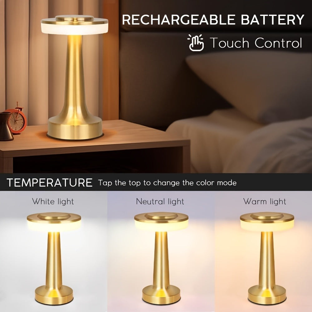 Luminária de Mesa Minimalista Touch Recarregável