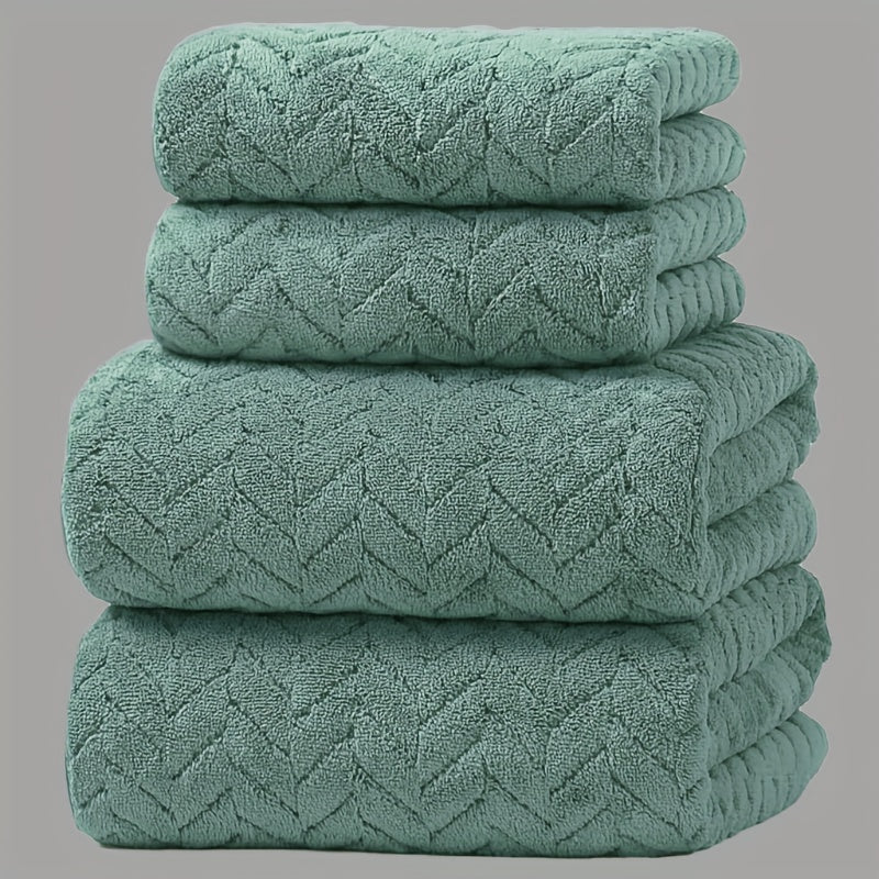 Conjunto de 4 Toalhas de Banho Premium Espessas - 2 Toalhas de Banho + 2 Toalhas de Mão. Altamente Absorventes, Sem Fiapos, Macias, Suaves para a Pele e de Secagem Rápida. Ideais para Outono e Inverno, Natação, Fitness e Uso Portátil. Adequadas para Sauna, Banheiro e como Presente de Natal