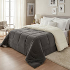 Sherpa Comforter and Duvet Set, Queen Size, Thick, Assorted Colors
