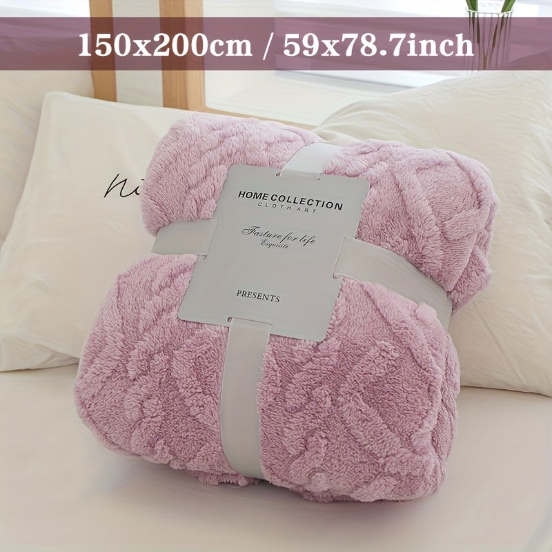 Manta Moderna 3D Jacquard com Padrões Geométricos, Microfibra Super Macia, Lã Leve e Confortável para Sofá, Cama, Cadeira, Adequada para Todas as Estações