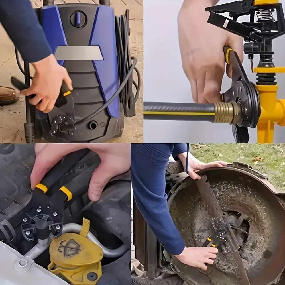 A Single Piece of a Magic Wrench, a Multifunctional Adjustable Torque Open-End Wrench, Featuring a Hexagonal Grip And a Curved Anti-Slip Handle, Suitable for Projects And Repairs in Electrical Work, Machinery, Motorcycles, Bicycles