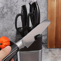 Knife Holder with a Sharpener | Stainless Steel Design Multifunctional Storage Rack for Kitchen | Suitable for Kitchen Knives And Scissors, Non-Slip Knife Storage Rack for Countertops