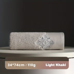 Toalha de Rosto e Corpo em Algodão Puro e Espesso com Bordado - Exclusivo para Hotéis, Luxo Classe A, Macia, Absorvente, Sem Desfiamento, Uso Doméstico, Salão de Beleza, SPA, Presente de Alta Qualidade