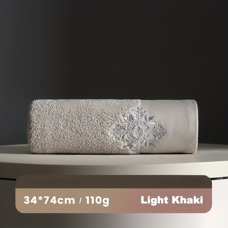 Toalha de Rosto e Corpo em Algodão Puro e Espesso com Bordado - Exclusivo para Hotéis, Luxo Classe A, Macia, Absorvente, Sem Desfiamento, Uso Doméstico, Salão de Beleza, SPA, Presente de Alta Qualidade