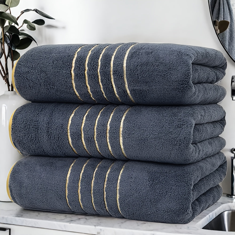 Conjunto de 3 Toalhas de Banho Premium Coral, Toalha de Cabelo Macia e Absorvente Espessada para Uso Doméstico, 70,0 x 140,0 cm, Adequado para Família, Casais, Hotéis & SPA, Fitness ao Ar Livre, Camping, Presente de Natal
