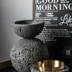 Nordic Industrial Minimalist Concrete Ashtray, Artisan-Made Natural Texture, Removable Stainless Steel Bowl & Anti-Fly Ash Lid - Easy Clean, Durable Outdoor/Indoor Decor for Living Room, Bar, Office - Ideal Father's Day, Christmas, Housewarming Gift