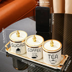 1 Bandeja com 3 Frascos de Armazenamento, Frascos de Armazenamento Multifuncionais de Plástico, Frascos Decorativos, Frascos Selados, Sala de Estar, Sala de Jantar, Conjunto de Bandejas de Cozinha para Grãos, Doces, Pão, Adequado para Casamentos ao Ar Livre, Festas, Presentes, Aniversários