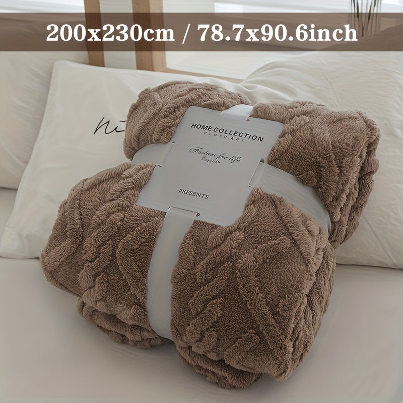 Manta Moderna 3D Jacquard com Padrões Geométricos, Microfibra Super Macia, Lã Leve e Confortável para Sofá, Cama, Cadeira, Adequada para Todas as Estações