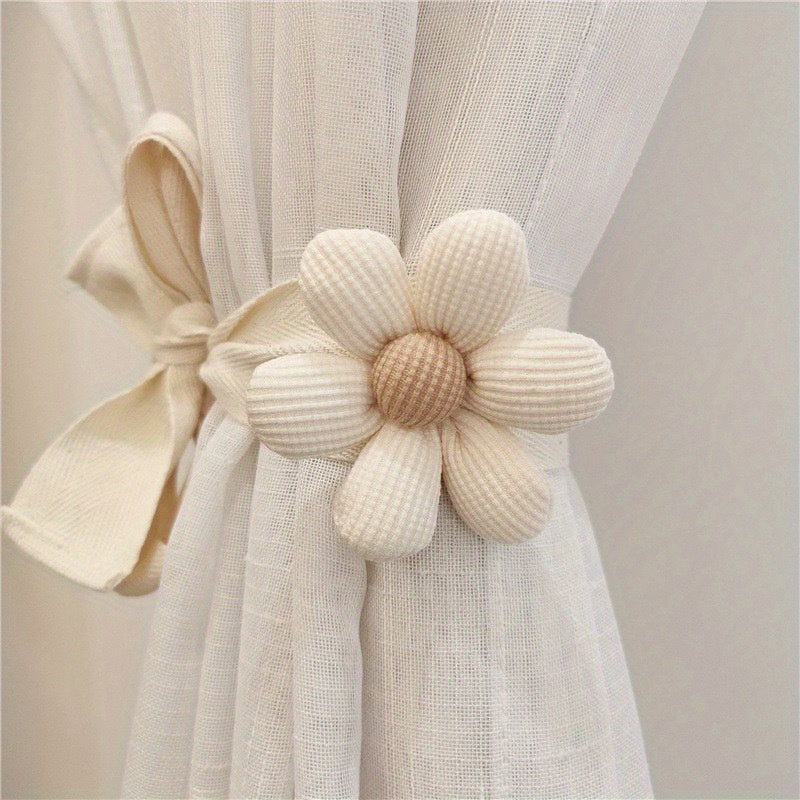 Correias de Fixação de Cortina Tridimensionais Estilo Nórdico | Poliéster, Estilo Boho, Multi Final, Decorações de Laços de Cortina, Correias de Fixação de Flores, Pequenos Artigos Suspensos, Cordas de Fixação de Cortina Estilo Cute - INS NORDIC HOME