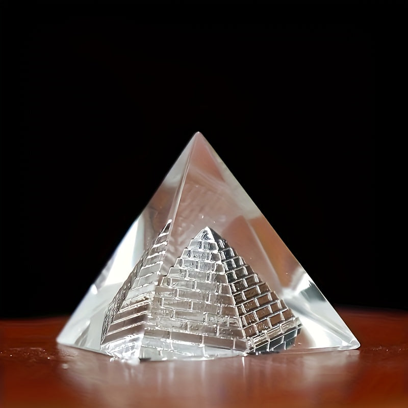 1 peça Ornamento Pirâmides Egípcias | Vidro de Cristal, Adequado para Vários Tipos de Divisões, Uso Interior e Exterior, Sem Necessidade de Eletricidade